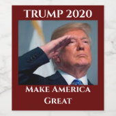 Trump 2020 maken Amerika weer groot Wijn Etiket (Enkel label)
