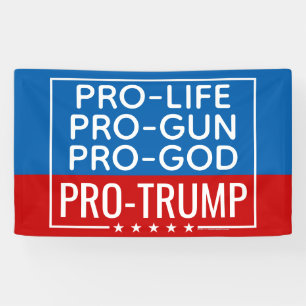 Trump 2020 Pro-Life Pro-Pistool Pro-God Spandoek
