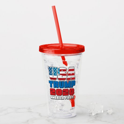 Trump 2020 USA Acryl Drinkbeker (Voorkant ijs)