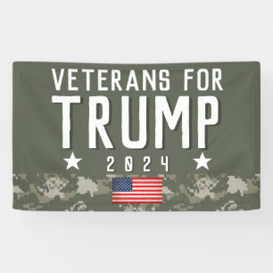 Trump 2020 Veteranen voor Trump Camo Spandoek