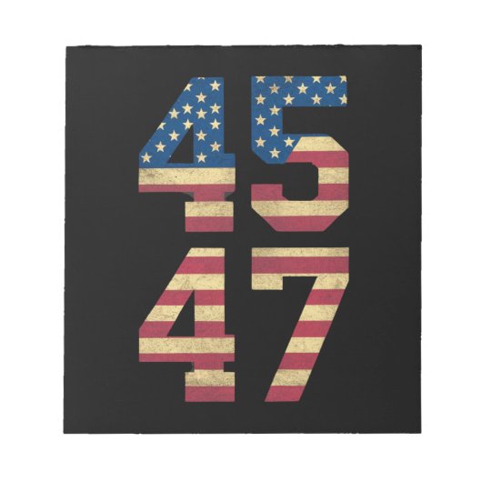 Trump 2024 45 47 -Amerikaanse vlag Retro 4547 Notitieblok (Voorkant)