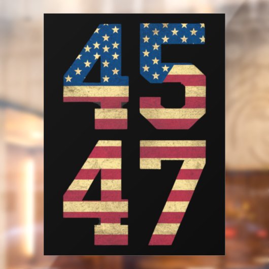Trump 2024 45 47 -Amerikaanse vlag Retro 4547 Raamsticker (Vel 2)