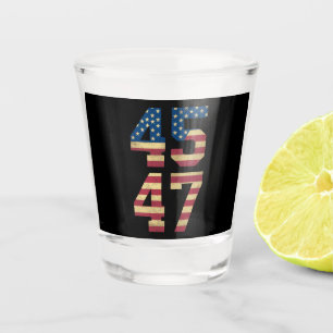 Trump 2024 45 47 -Amerikaanse vlag Retro 4547 Shot Glas