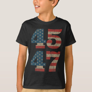 Trump 2024 45 47 -Amerikaanse vlag Retro 4547 T-shirt