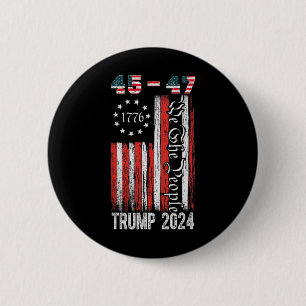 Trump 2024 45-47 Amerikaanse vlag Wij het volk Ronde Button 5,7 Cm