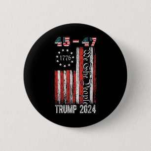  Trump 2024 45-47 Amerikaanse vlag Wij het volk Ronde Button 5,7 Cm