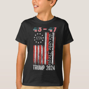 Trump 2024 45-47 Amerikaanse vlag Wij het volk T-shirt
