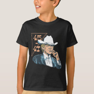 Trump 2024 45 47  cowboy Western Trump Dadd T-shirt
