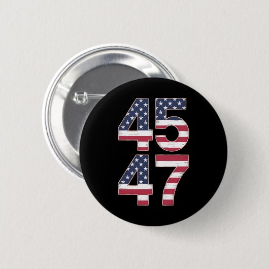 Trump 2024 45 47  ronde button 5,7 cm (Voorkant /achterkant)