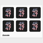 Trump 2024 45 47  vierkante sticker (Vel)