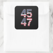 Trump 2024 45 47  vierkante sticker (Tas)