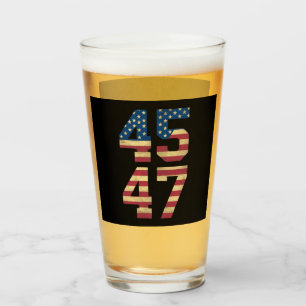 Trump 2024 45 47 Vintage Amerikaanse Vlag Retro 45 Glas