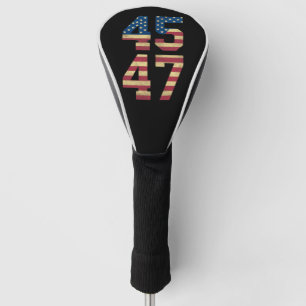 Trump 2024 45 47 Vintage Amerikaanse Vlag Retro 45 Golfheadcover