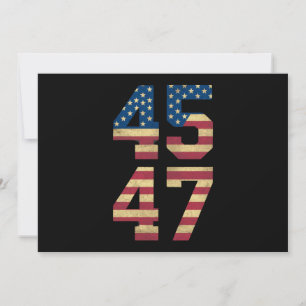 Trump 2024 45 47 Vintage Amerikaanse Vlag Retro 45 Kaart