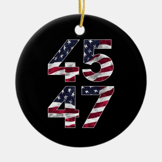 Trump 2024 45 47 VS Keramisch Ornament (Voorkant)