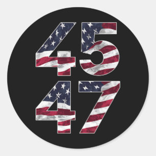Trump 2024 45 47  VS Ronde Sticker