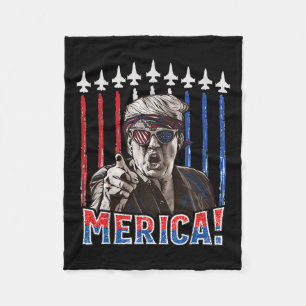 Trump 2024 4 juli patriottische Amerikaanse vlag M Fleece Deken