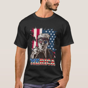 Trump 2024 4 juli Patriottische Amerikaanse vlag M T-shirt