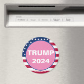 TRUMP 2024 Aimant Patriotique Rose (In Situ (Lave-vaisselle))