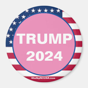 TRUMP 2024 Aimant Patriotique Rose