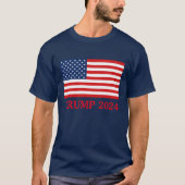 TRUMP 2024 AMERICAN FLAG BASIC DARK T-SHIRT (Devant)