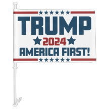 Trump 2024 Amerika eerste auto vlag