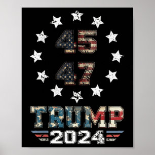 Trump 2024 Amerikaanse vlag 2 gemist Poster