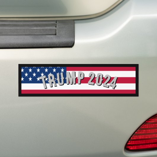 Trump 2024 Amerikaanse vlag Bumpersticker (Op auto)
