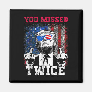 Trump 2024 Amerikaanse vlag die je twee keer hebt Magneet