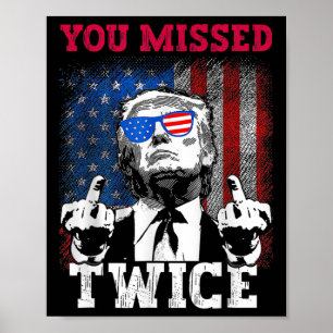Trump 2024 Amerikaanse vlag die je twee keer hebt  Poster