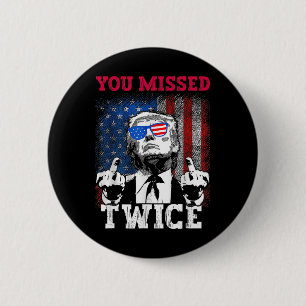 Trump 2024 Amerikaanse vlag die je twee keer hebt Ronde Button 5,7 Cm