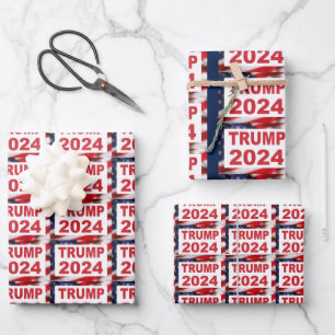Trump 2024 Amerikaanse vlag Inpakpapier Vel