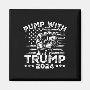 Trump 2024 Amerikaanse Vlag Pomp Met Donald Trump Magneet