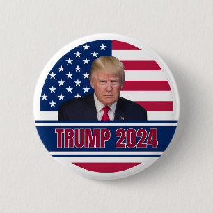 Trump 2024 Amerikaanse vlag Ronde Button 5,7 Cm