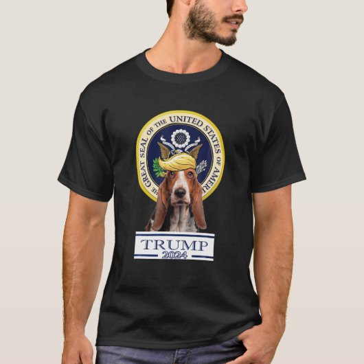 Trump 2024 Bassett Hound T Shirt (Voorkant)
