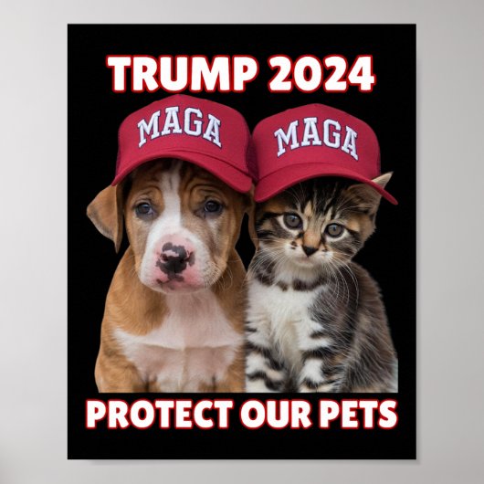 Trump 2024 Bescherm onze huisdieren Grappig Eet on Poster (Voorkant)