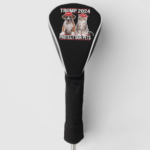 Trump 2024 Bescherm onze huisdieren Katten Honden  Golfheadcover
