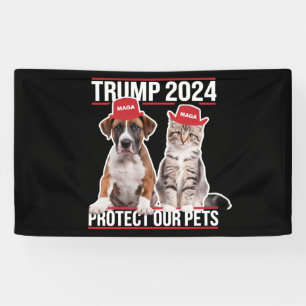 Trump 2024 Bescherm onze huisdieren Katten Honden  Spandoek