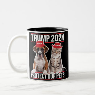 Trump 2024 Bescherm onze huisdieren Katten Honden  Tweekleurige Koffiemok
