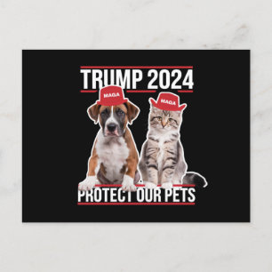 Trump 2024 Bescherm onze huisdieren Kattenhonden M Briefkaart