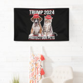 Trump 2024 Bescherm onze huisdieren Kattenhonden M Spandoek (Insitu)