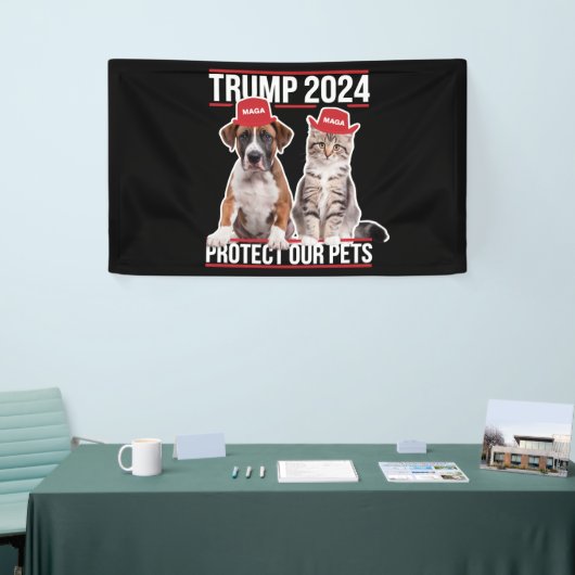 Trump 2024 Bescherm onze huisdieren Kattenhonden M Spandoek (Beurs)