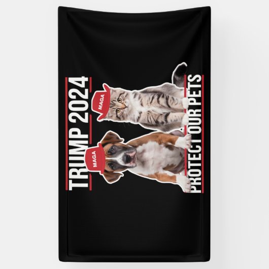 Trump 2024 Bescherm onze huisdieren Kattenhonden M Spandoek (Verticaal)