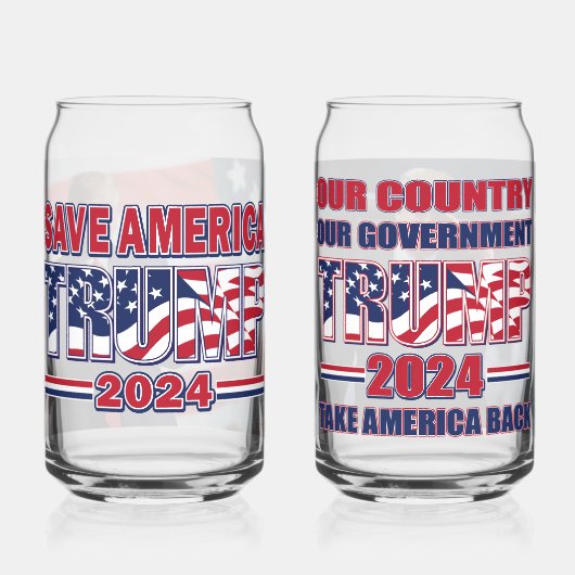 Trump 2024 blikvorm glas (Voorkant)