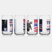 Trump 2024 Boorboor Sluit de grens Blikvorm Glas (Rechts)