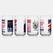 Trump 2024 Boorboor Sluit de grens Blikvorm Glas (Links)