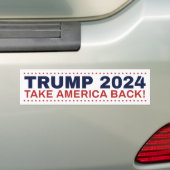 Trump 2024 bumper sticker Take America Back! (En voiture)