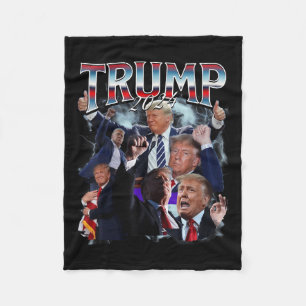 Trump 2024-campagne 90s Rap Trendy Bootleg Fleece Deken