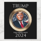 Trump 2024 Campagne Wijnfles Label Wijn Etiket (Enkel label)