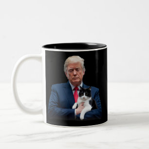 Trump 2024 Cat MAGA Funny Trump Cat Tweekleurige Koffiemok